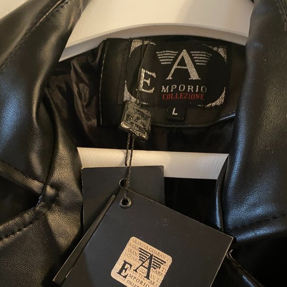 Black Faux Leather Coat - Picture 3 of 6